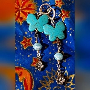 Turquoise butterfly earrings